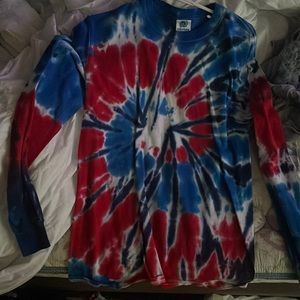 red white and blue tie dye shirt, great for 4th of july! it has no flaws!